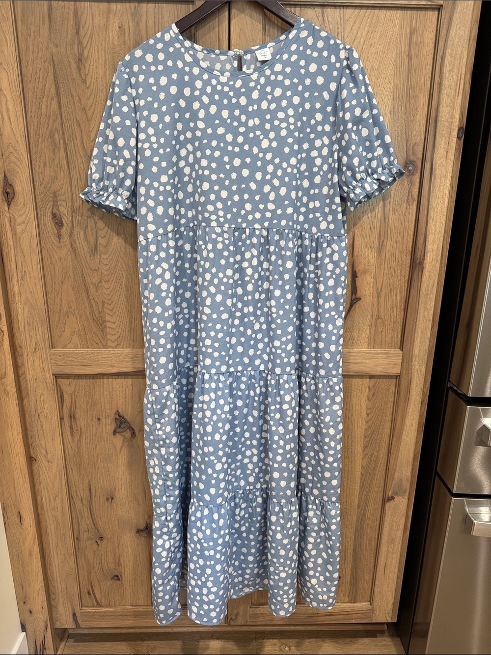 Women’s Blue Spot Tiered Dress